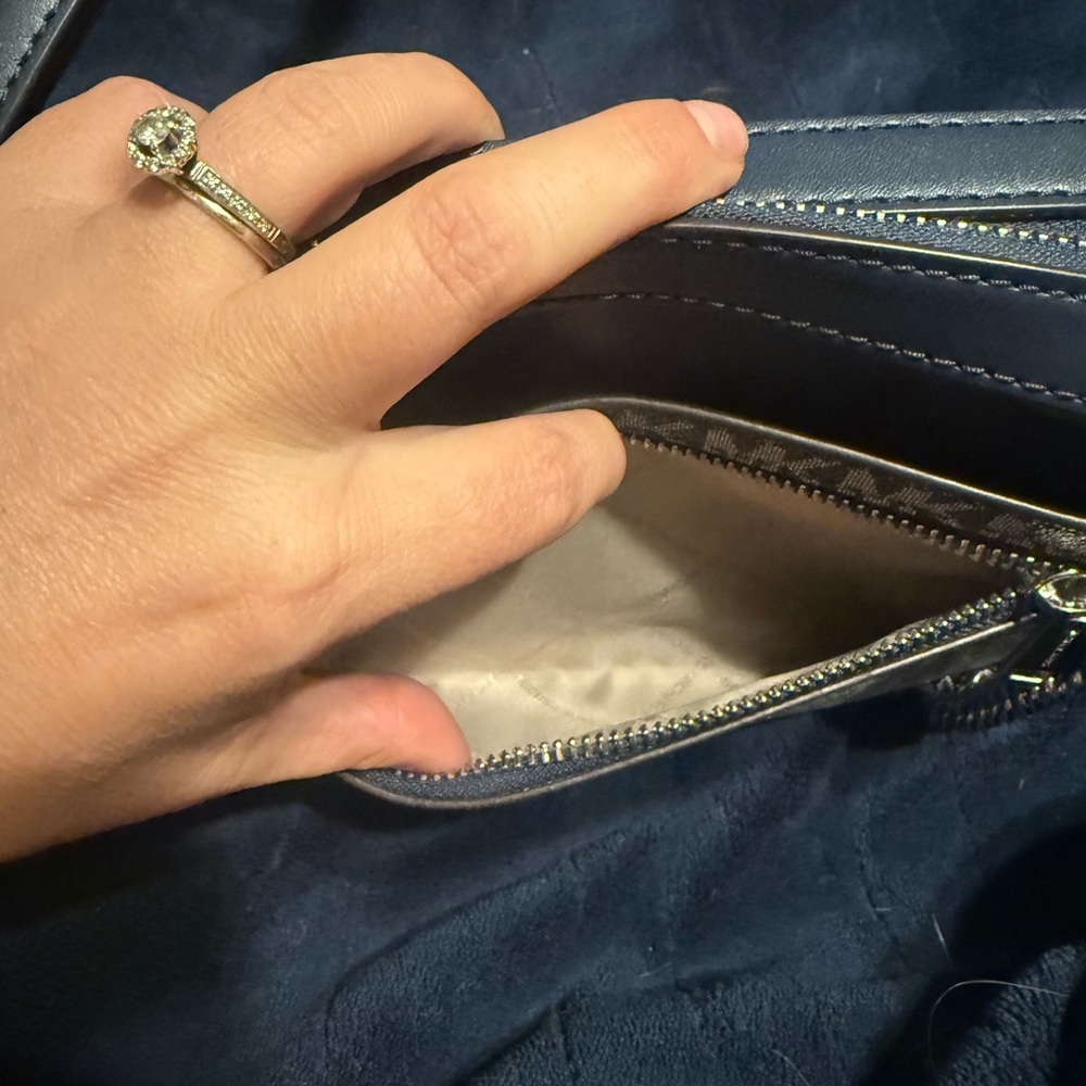 Michael Kors Blue Crossbody Bag with Metallic Accents - Picture 3 of 4